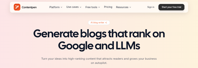 ContentPen homepage