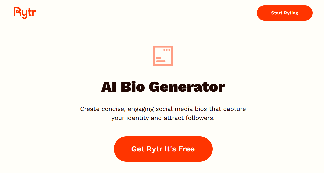 Rytr home page