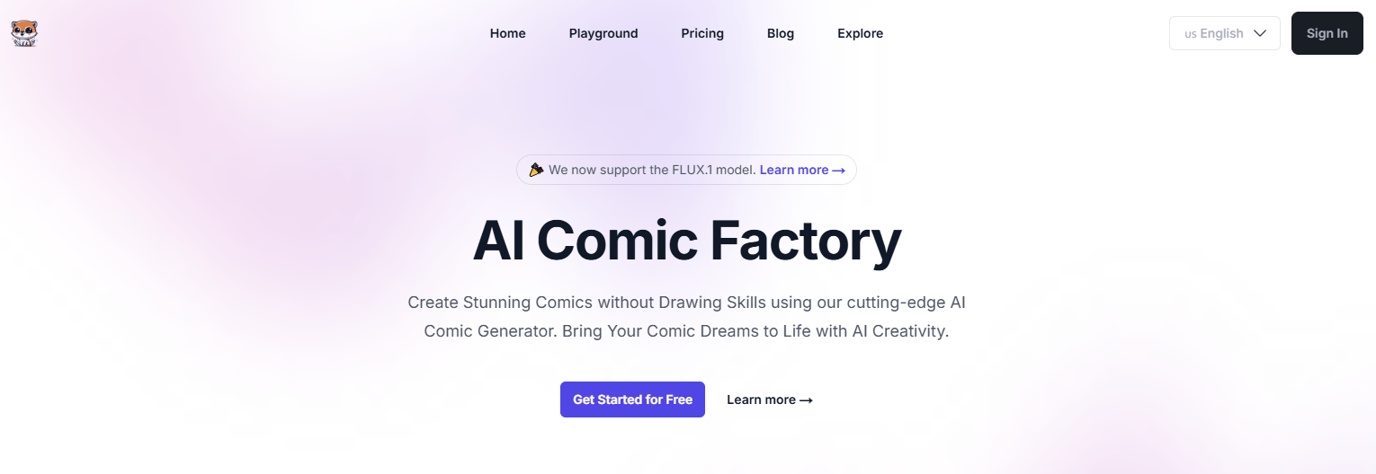 AI Comic Factory webpage