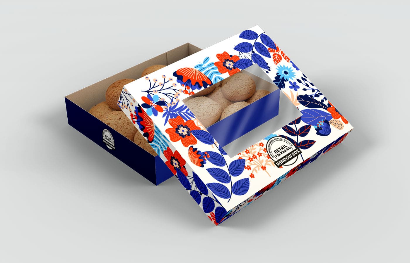 Cookie package with window boxes