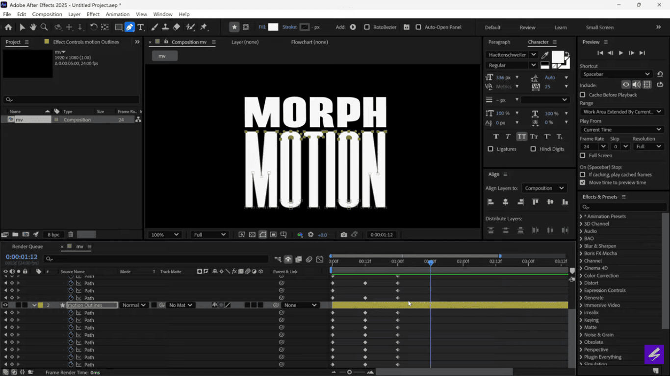 Animating the Shape Transformation