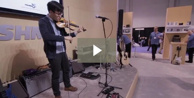 Violinist Joe Kye at the Fishman Booth at NAMM