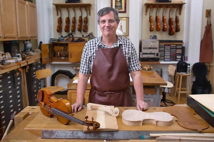 christopher germain at oberlin violin making workshop