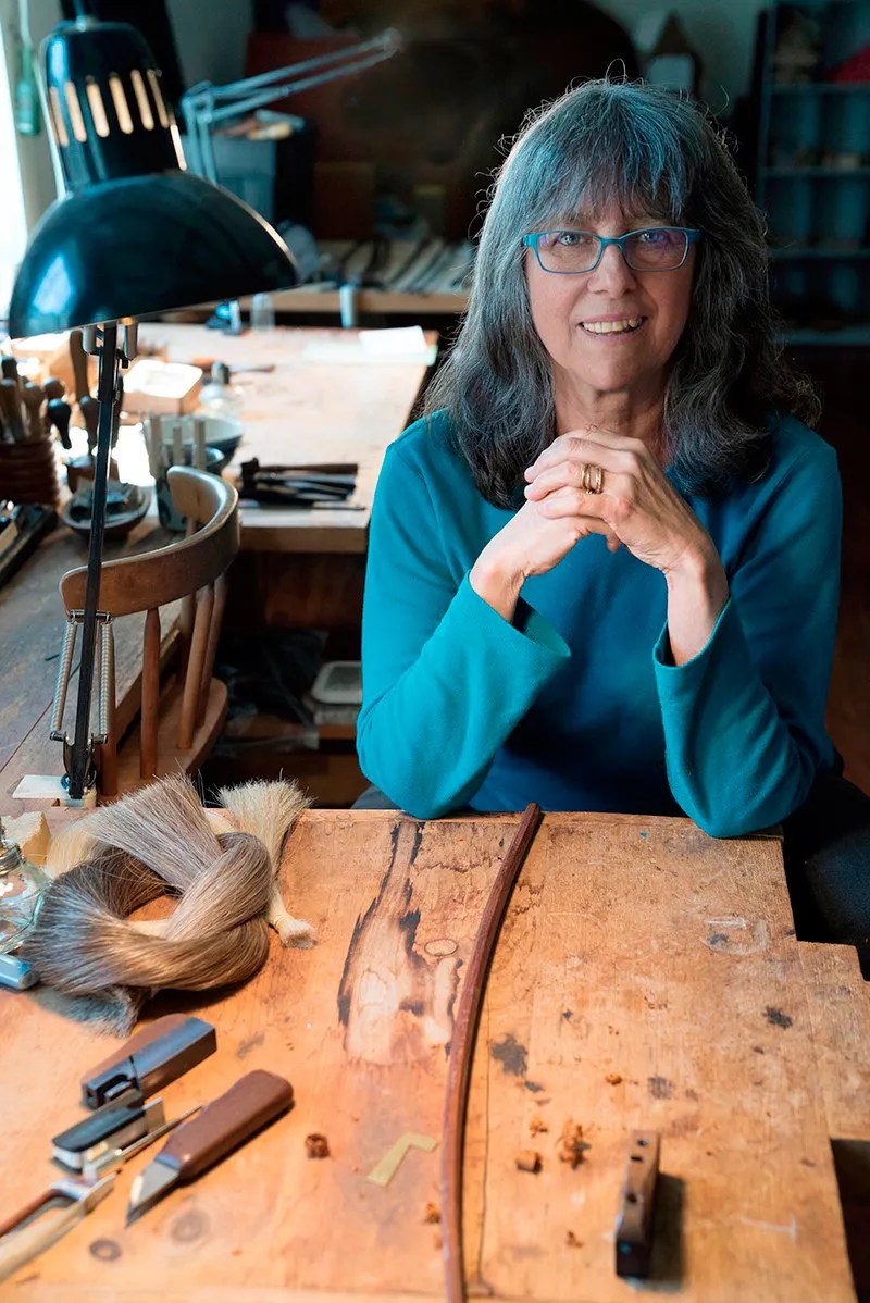 Bow maker Lynn Hannings