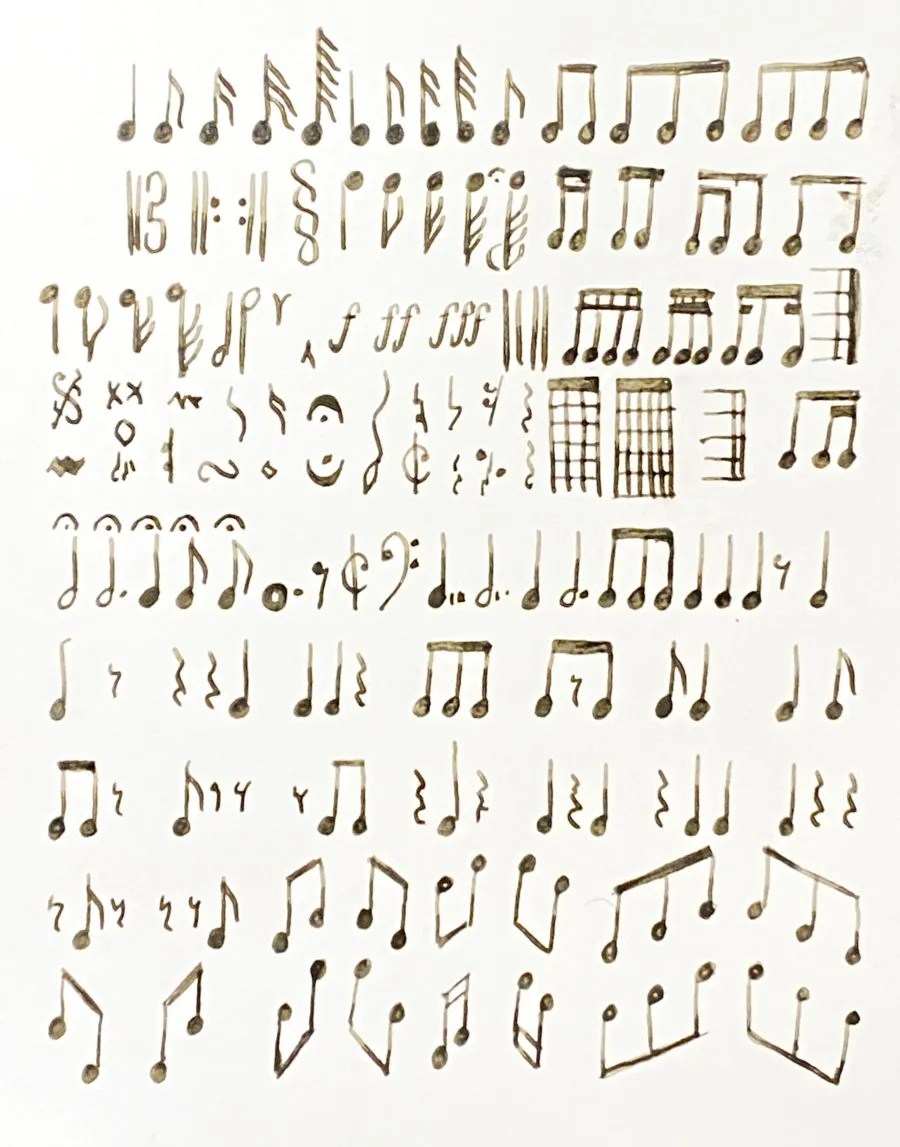 fountain pen musical score