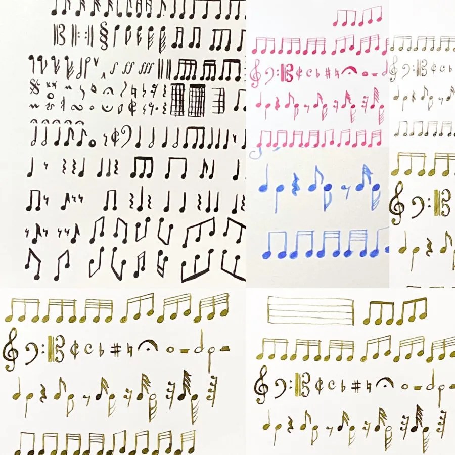 fountain pen music score