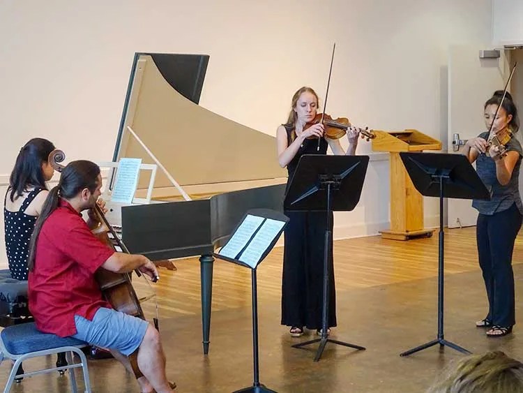 Amherst Early Music Festival violin ensemble playing