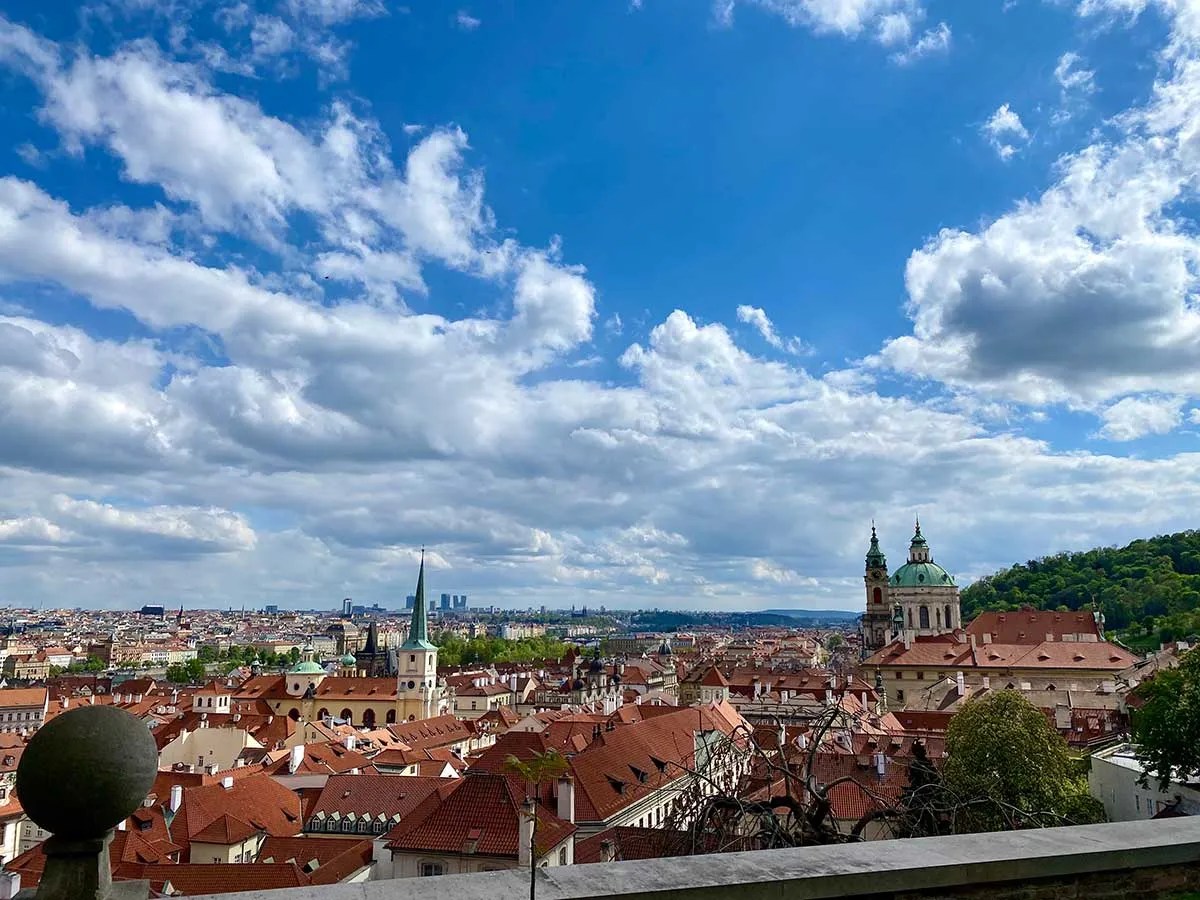 A scenic view of Prague’s red-tiled rooftops, photo: Inge-Kjemtrup