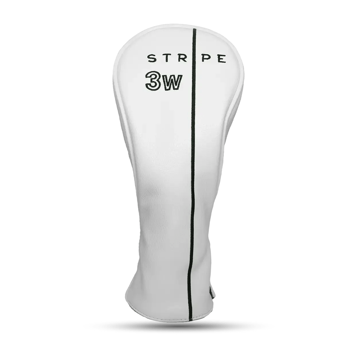 Headcover för fairway wood i vitt skinn med gröna broderings detaljer - Stripe golf