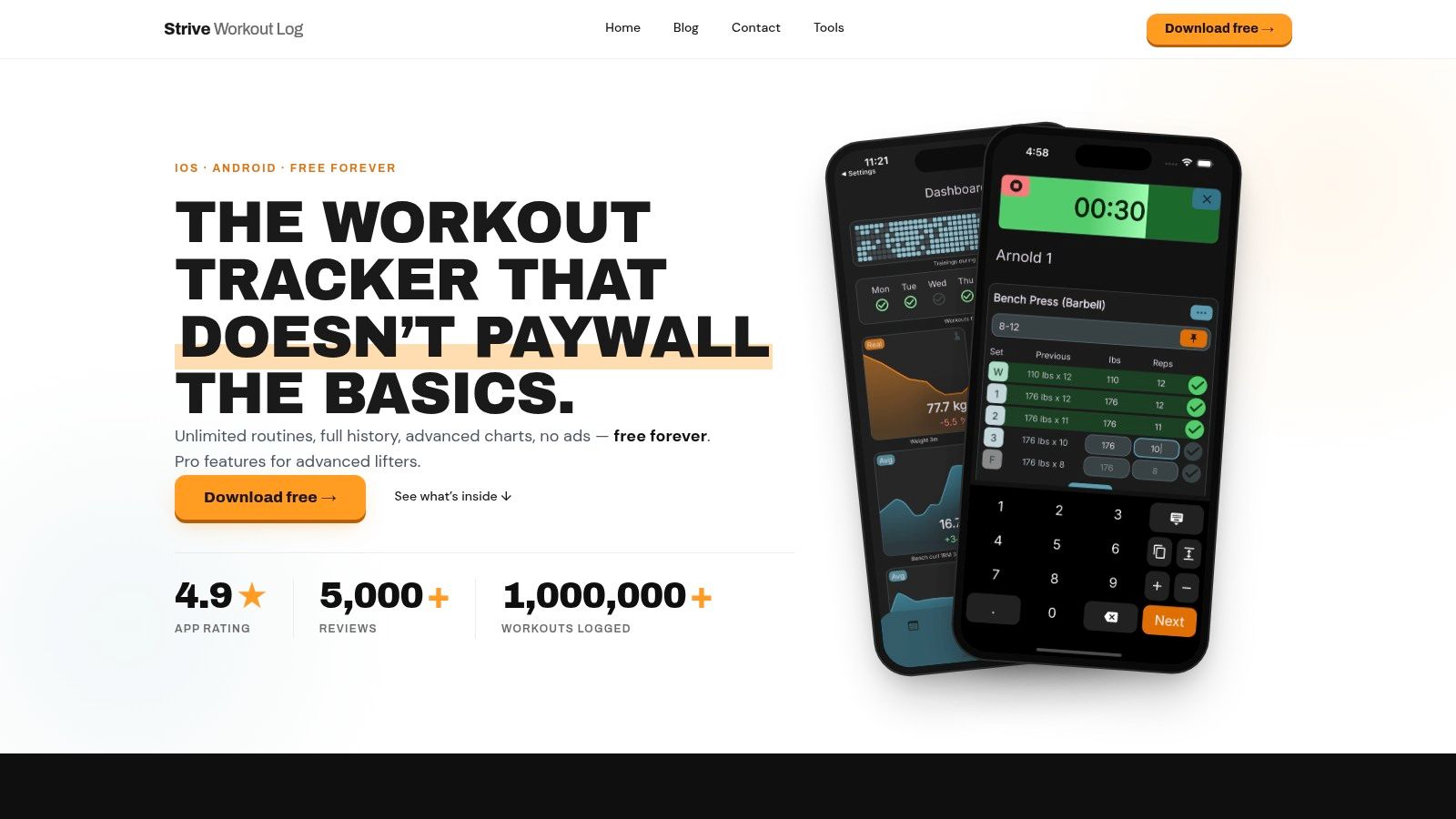 Screenshot from https://strive-workout.com