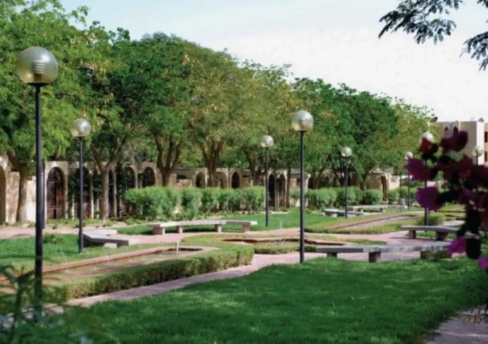 Public park in Saudi Arabia under proposed commercial development framework supporting Vision 2030 neighbourhood growth