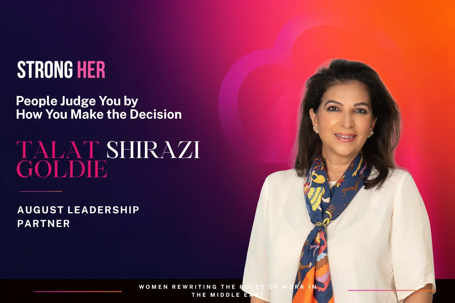 Talat Shirazi Goldie, Partner at August Leadership, in a professional portrait against a neutral background.
