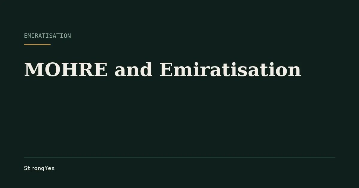 MOHRE sets Emiratisation targets, issues work permits and applies the contribution. What it governs, what it does not, and how you deal with it