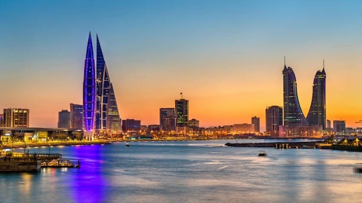 Bahrain skyline at sunset, representing Bahrain careers initiatives through the MKF Job Exposure Programme that prepares youth for future employment opportunities.