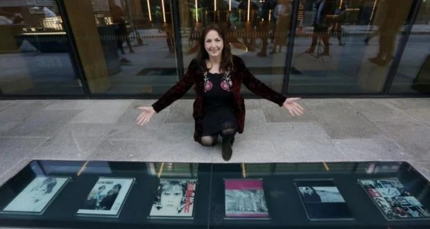 Windmill Lane Ireland walk on glass floor display boxes album covers U2 band