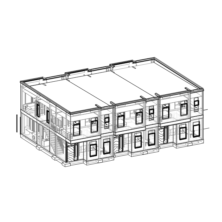 3D Townhome Model Rendering