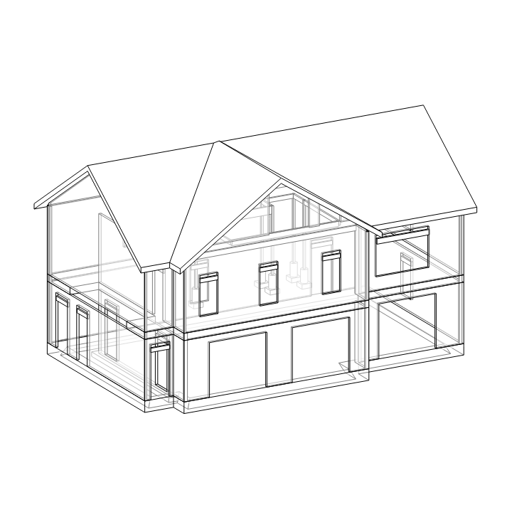 3D Rendering of a new, country-style home