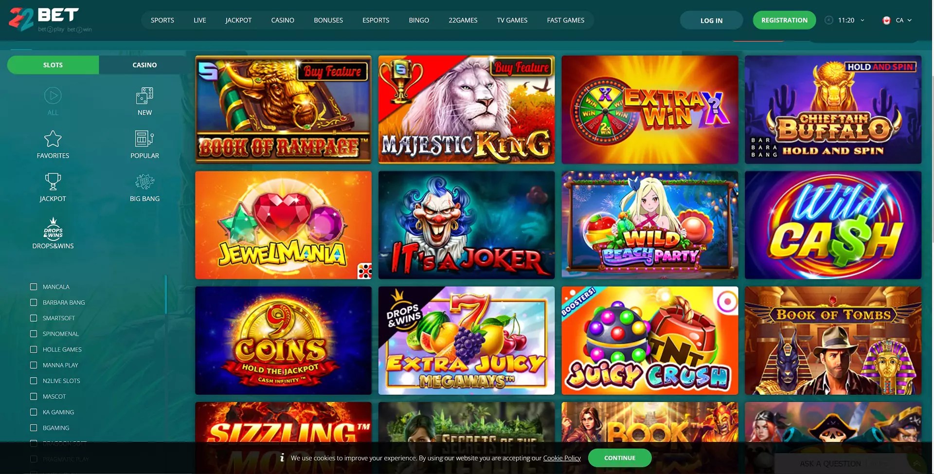 22Bet Online Casino Canada Review + $300 Casino Bonus