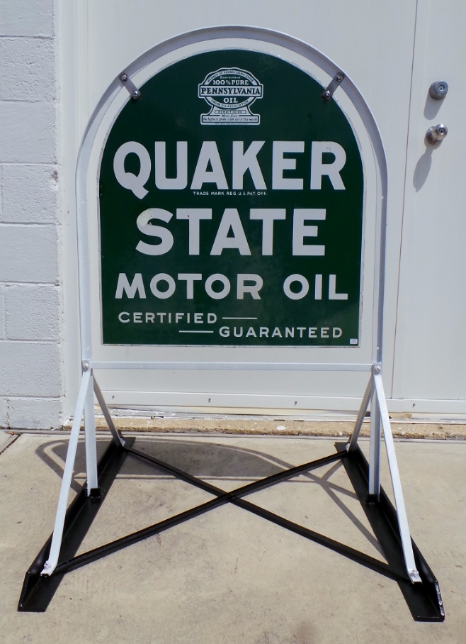 Quaker State Tombstone Sidewalk Sign - Discover Studebaker's