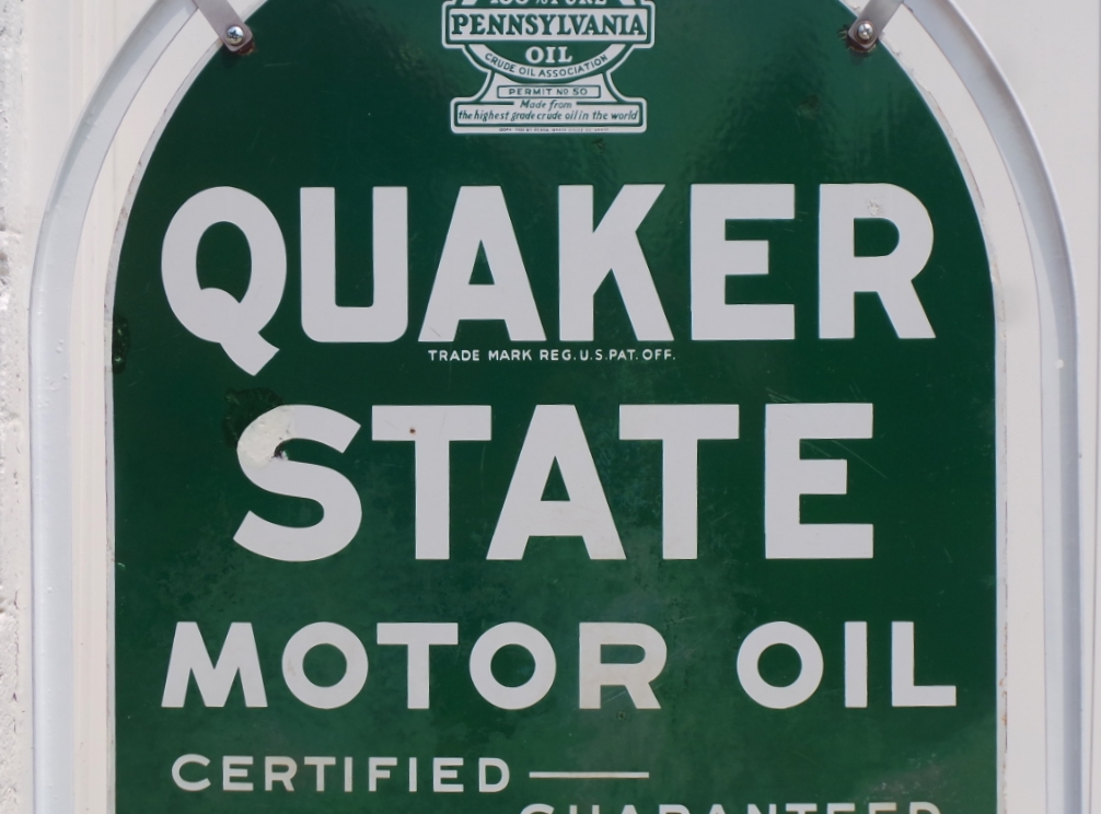 Quaker State Tombstone Sidewalk Sign - Discover Studebaker's