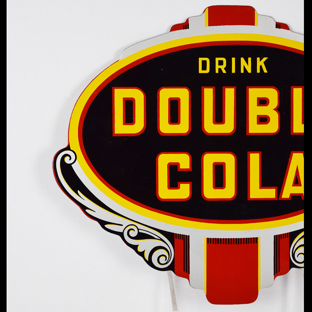 Nice Drink Double Cola Die Cut Metal Flange Sign TAC# 013498
