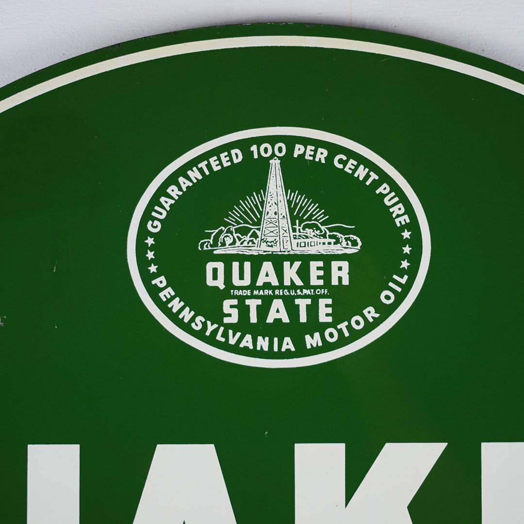 QUAKER STATE メニューボード　アメリカンヴィンテージ　文字パーツ付き Quaker State Motor Oil Double Sided Tombstone Metal Sign