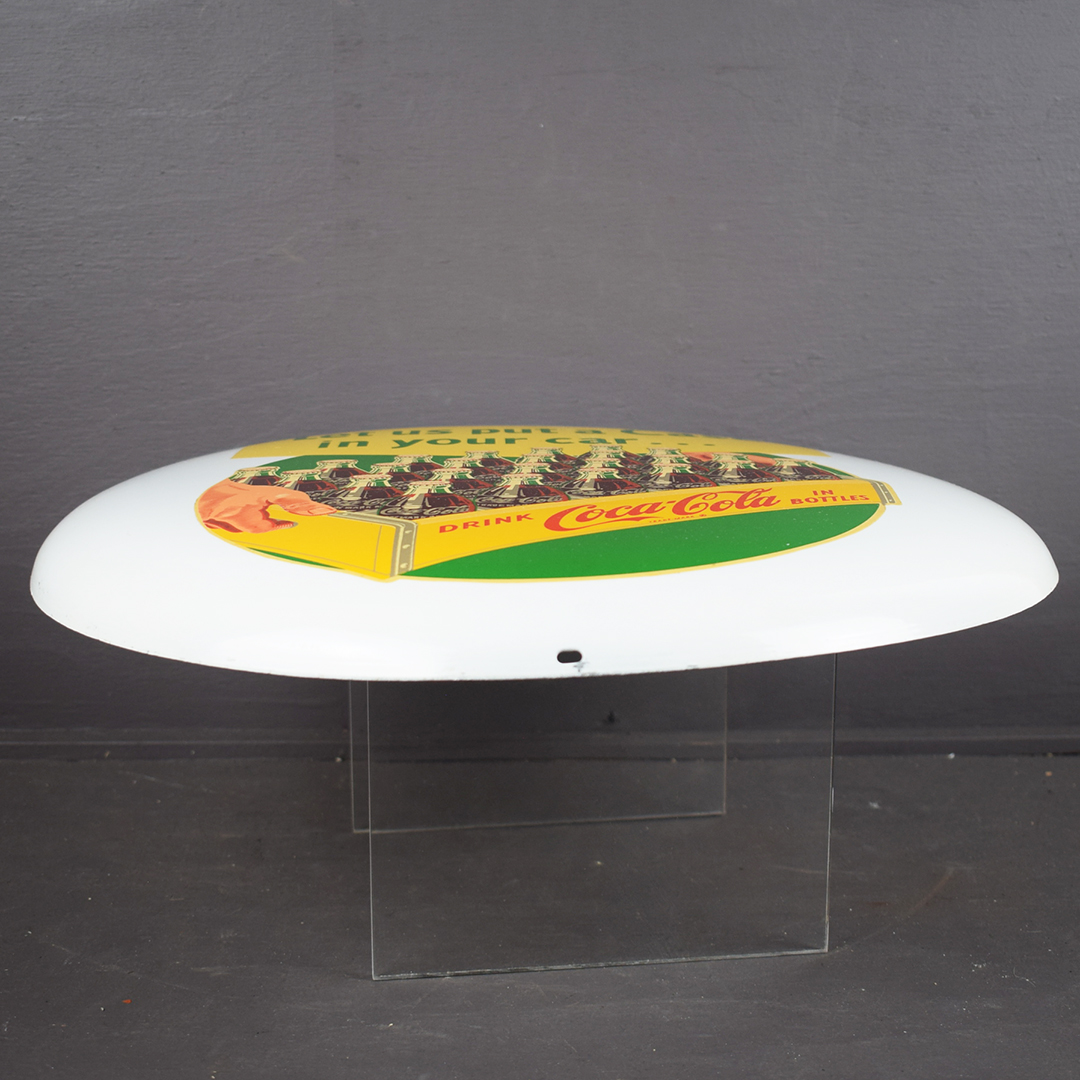 16 Inch White Coca Cola Button Sign Put A Case In Your Car