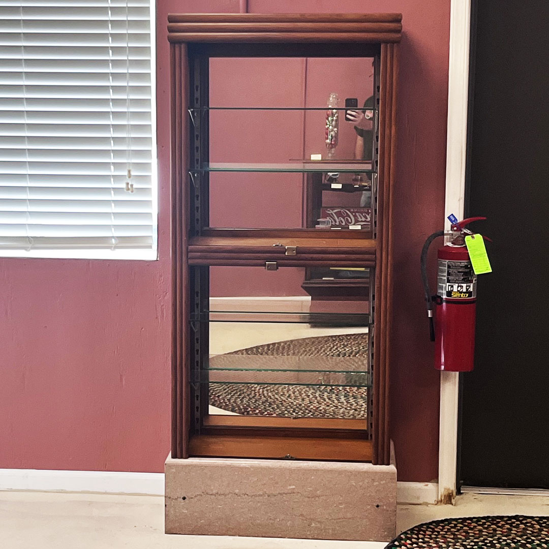 Cherry Vertical Showcase Glass Front Doors Art Deco Style
