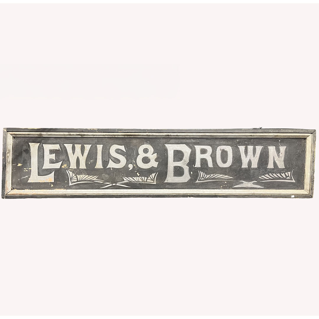Lewis & Brown Wooden Sign With Wooden Frame