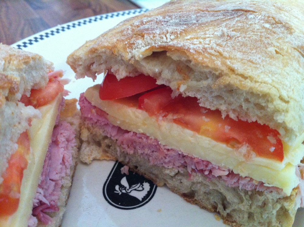 All day Ham, Cheese and Tomato sandwich Recipe