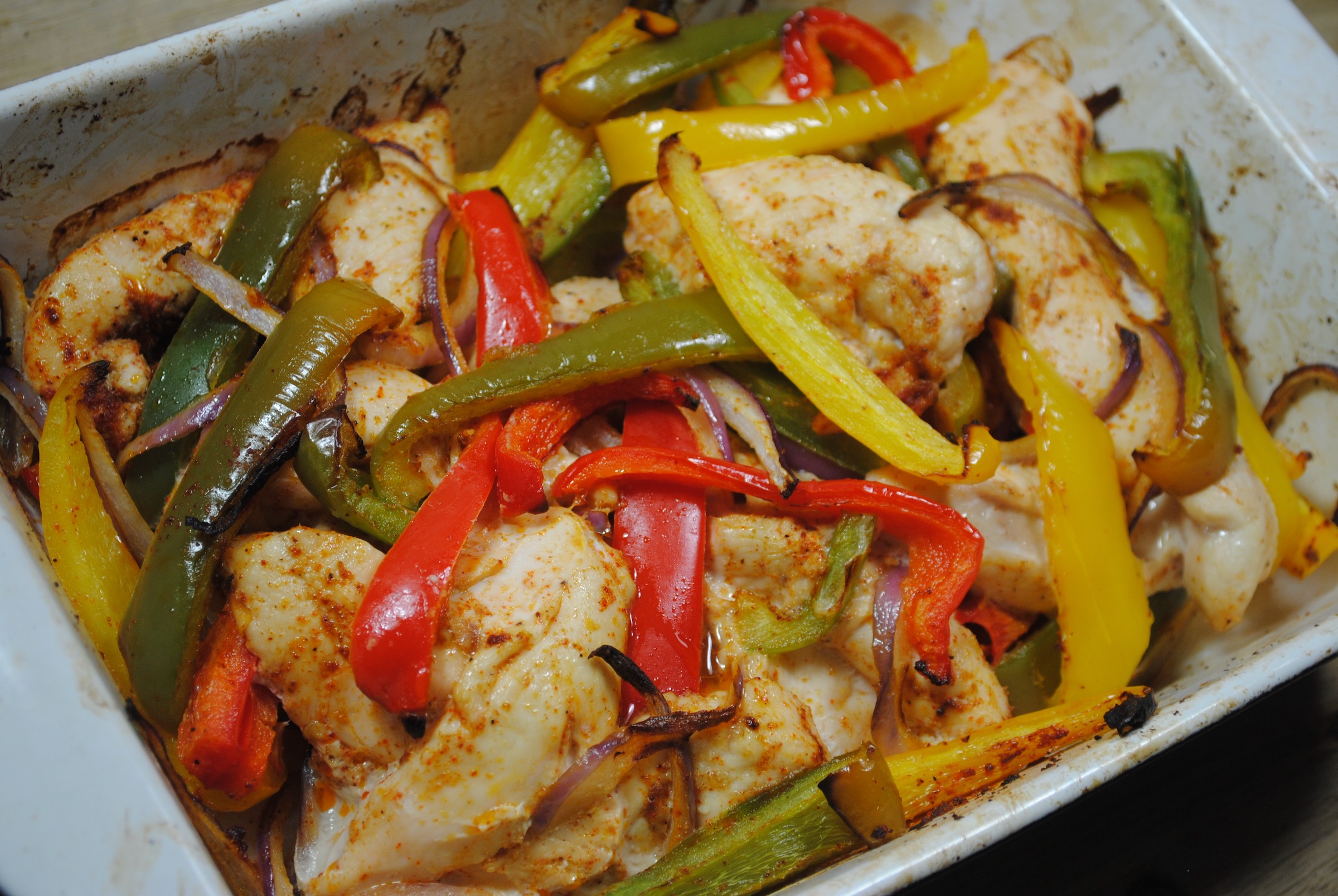 One Dish Delicious Chicken Fajitas Recipe