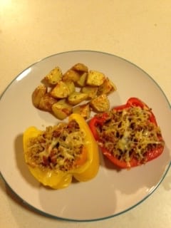 Sausage and bacon stuffed peppers recipe Recipe