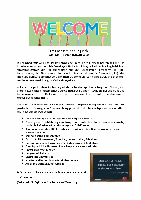 Englisch Studienseminare Bildungsserver Rheinland Pfalz