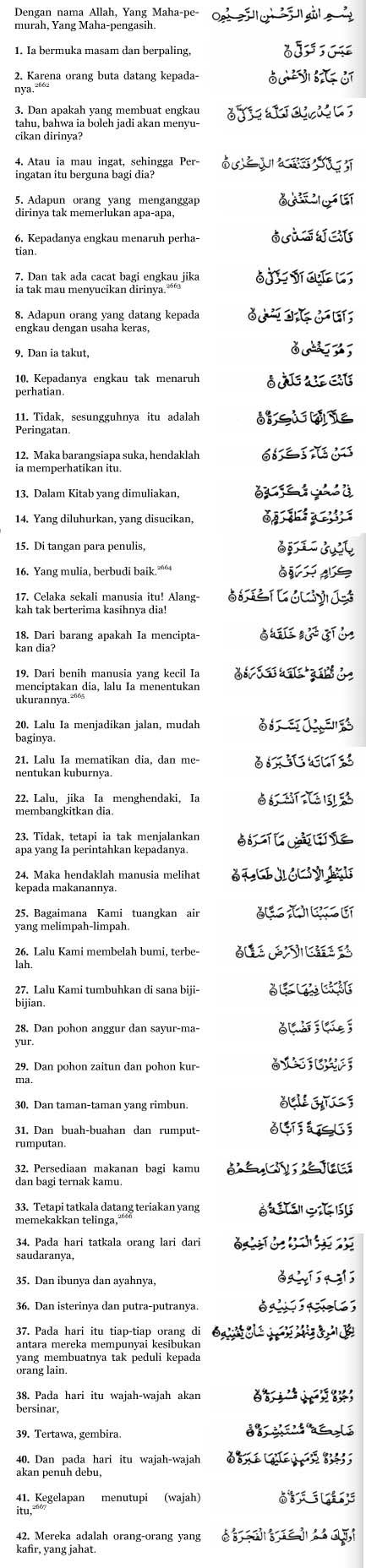Niat puasa senin kamis beserta doa berbuka, lengkap dengan latin dan artinya. Surah Abasa Bahasa Latin