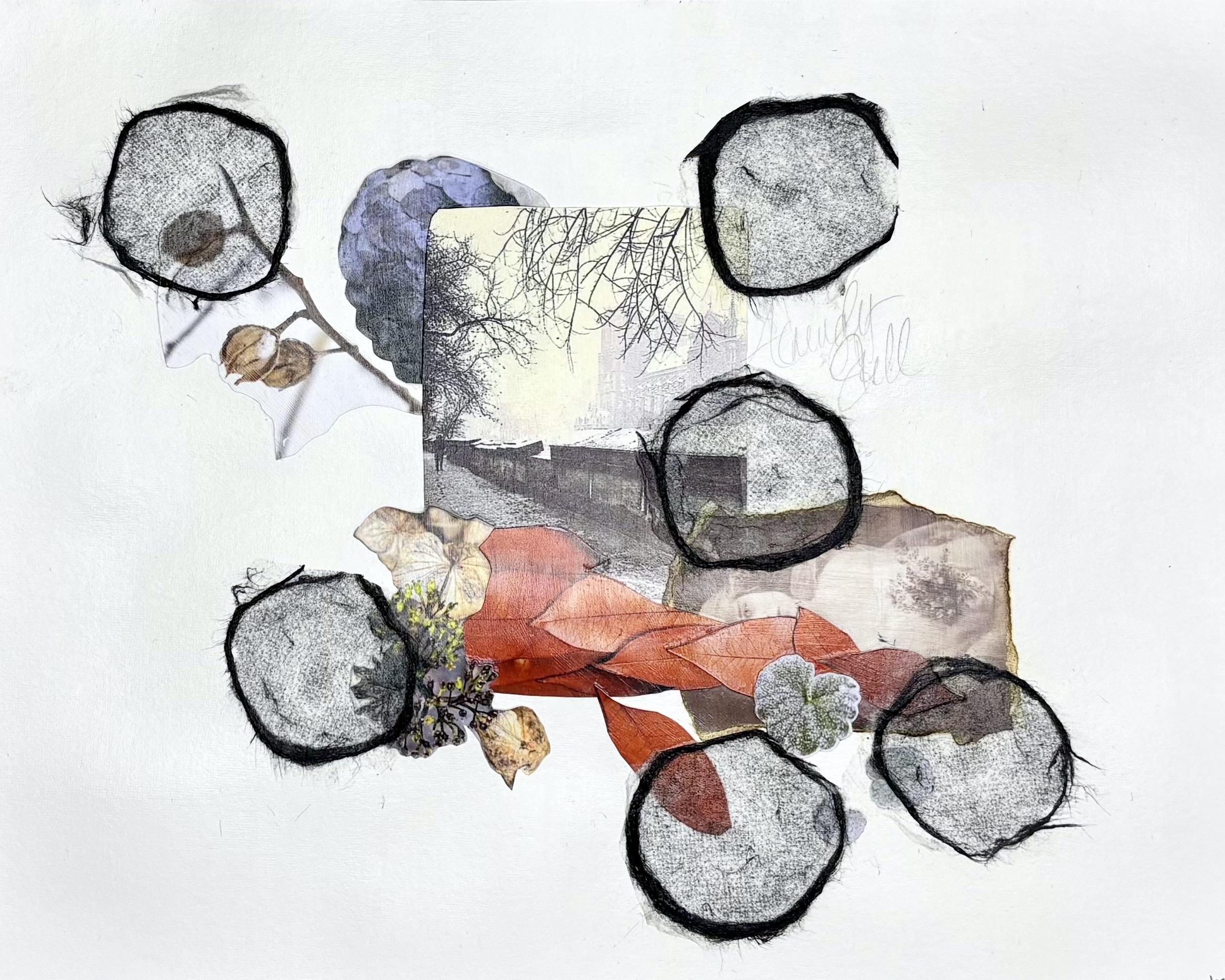 Achingly Still, Mixed Media Collage on Paper