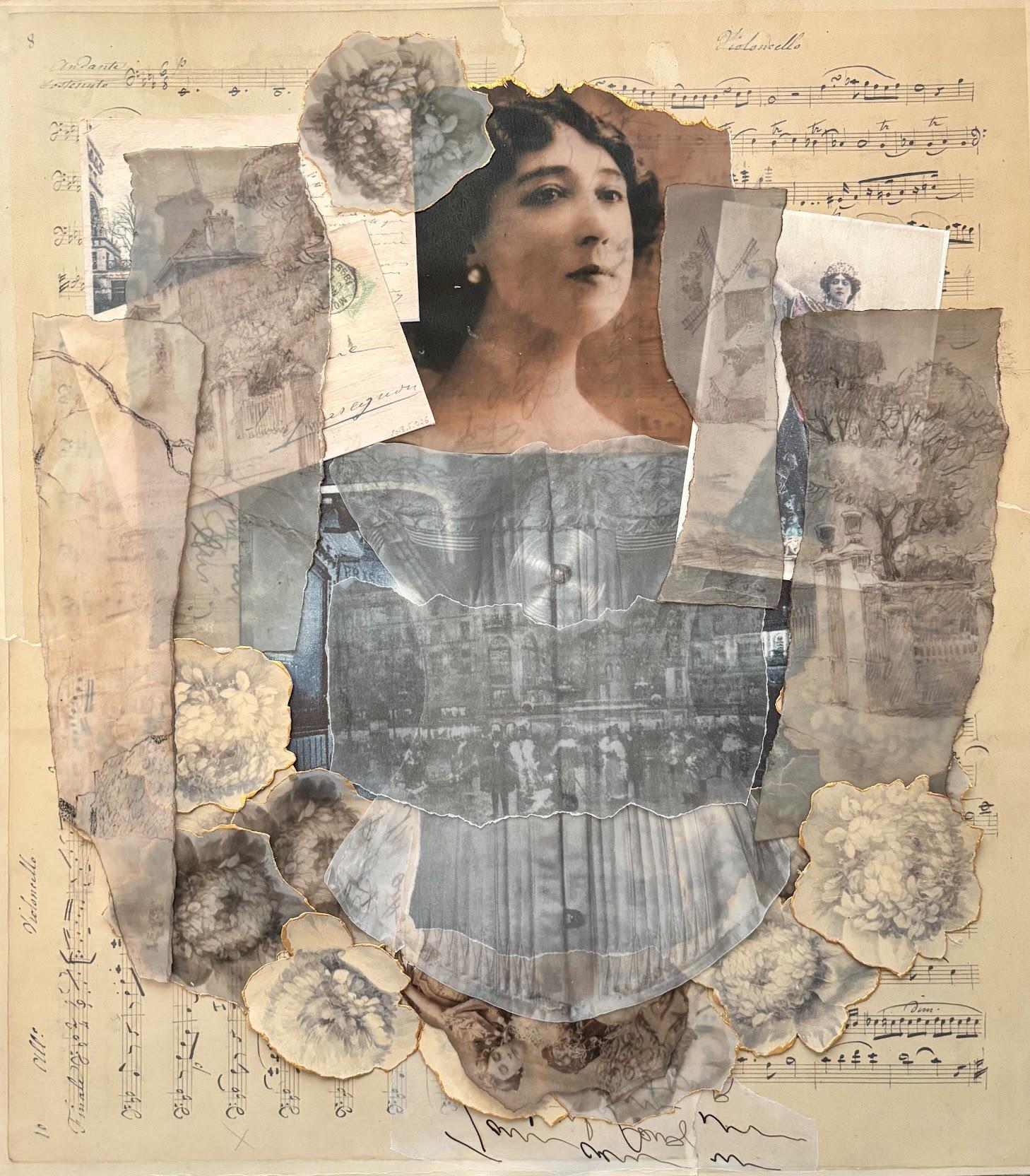 Palimpseste - Mixed Media Collage on Wood