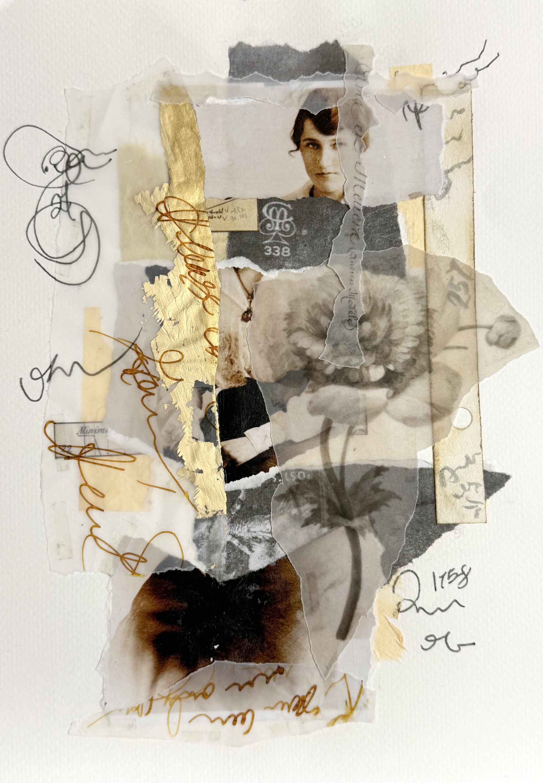 Cassée - Mixed Media Collage on Paper
