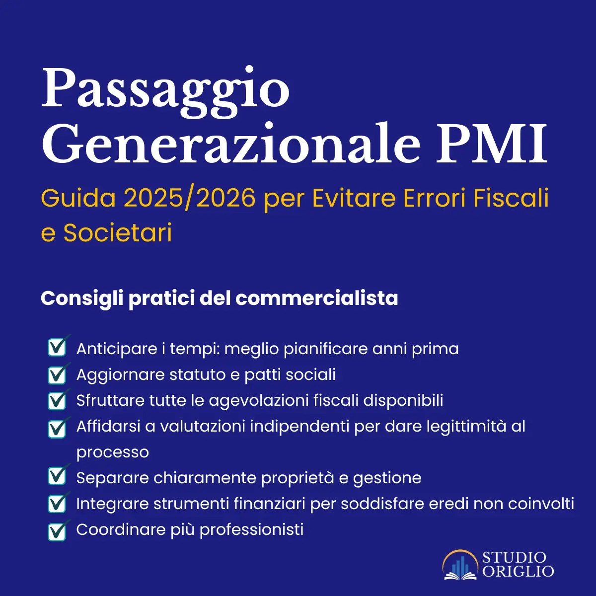 Passaggio generazionale PMI: guida 2025/2026 per evitare errori fiscali e societari - Consigli pratici del commercialista