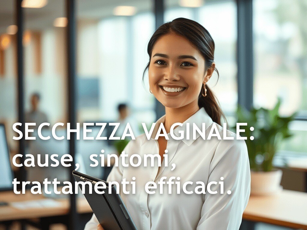 ragazza sorridente in messaggio che riguarda la secchezza vaginale