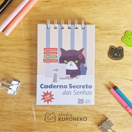 Caderno de Logins e Senhas A6 (10,5 x 14,8cm) - Capa Dura