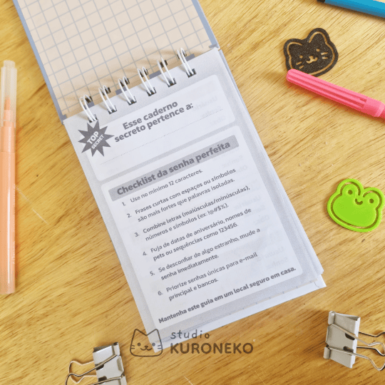 Caderno de Logins e Senhas A6 (10,5 x 14,8cm) - Capa Dura