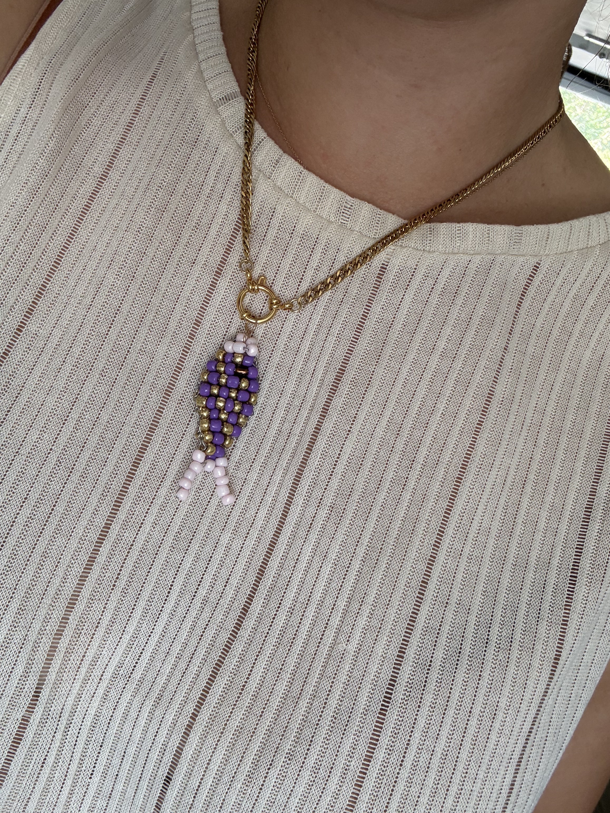 DIY kralenhanger ´Fish Purple Pearl'
