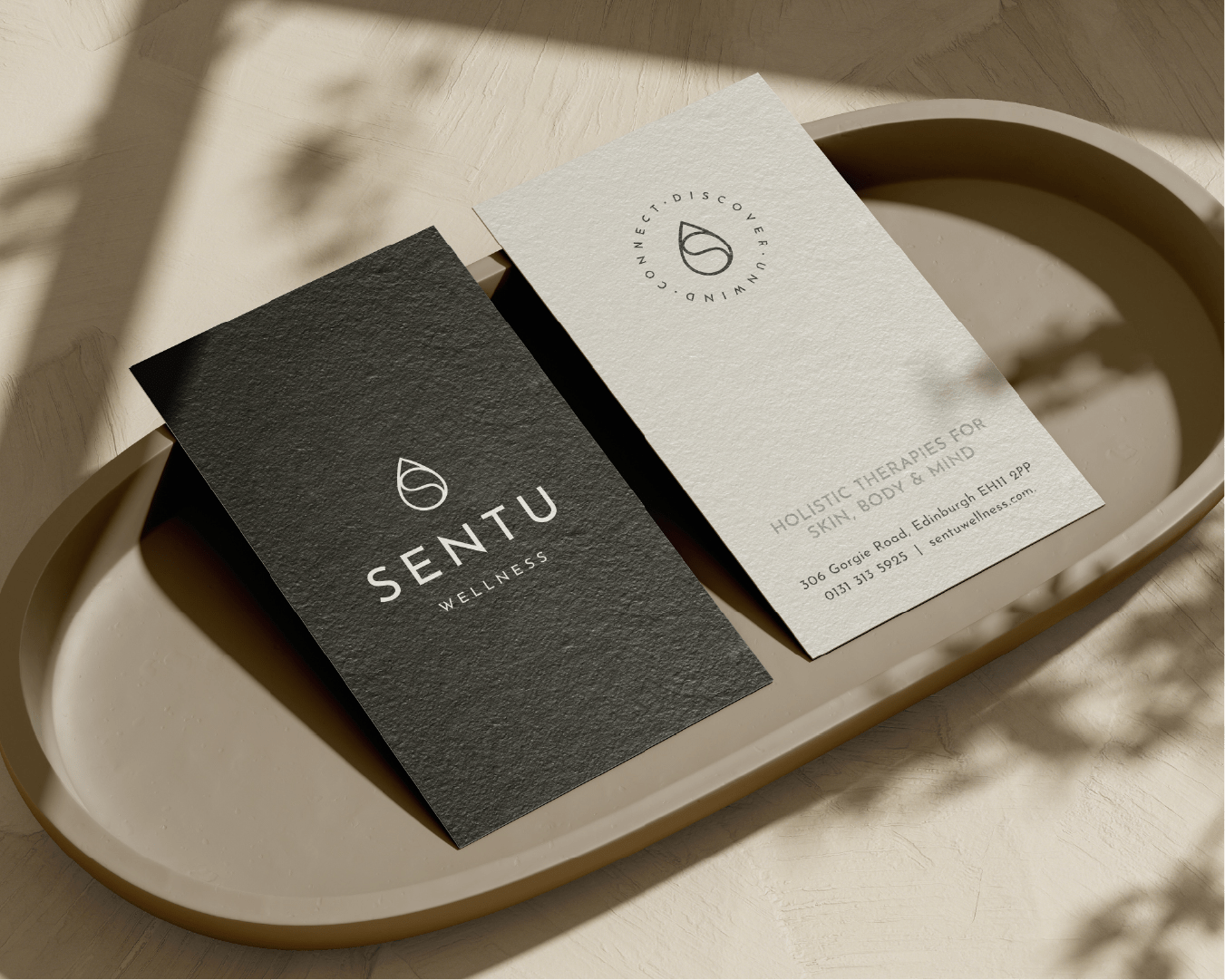 Sentu business card branded print design Studio Olival Brand & Digital