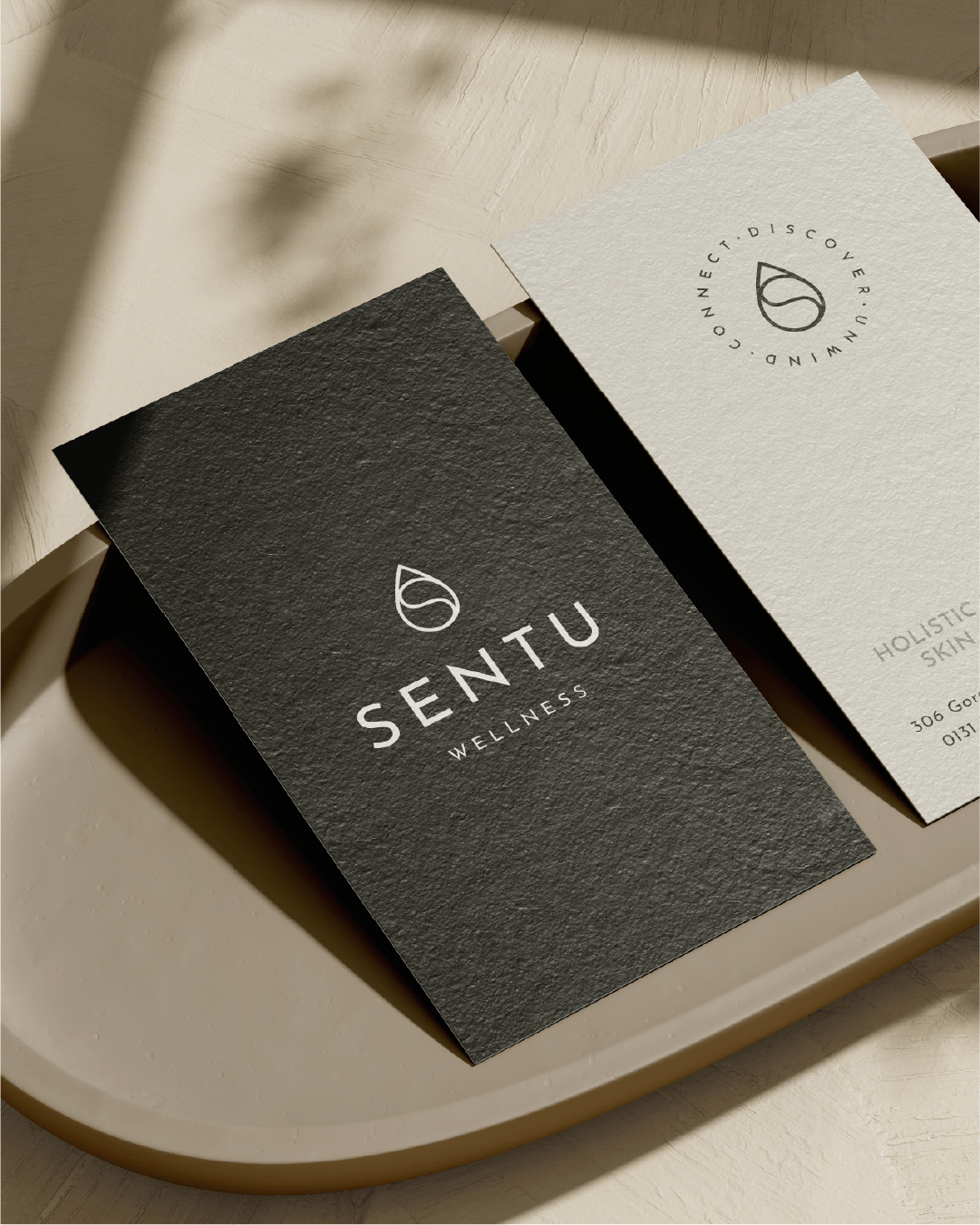Sentu branded business card Studio Olival Brand & Digital