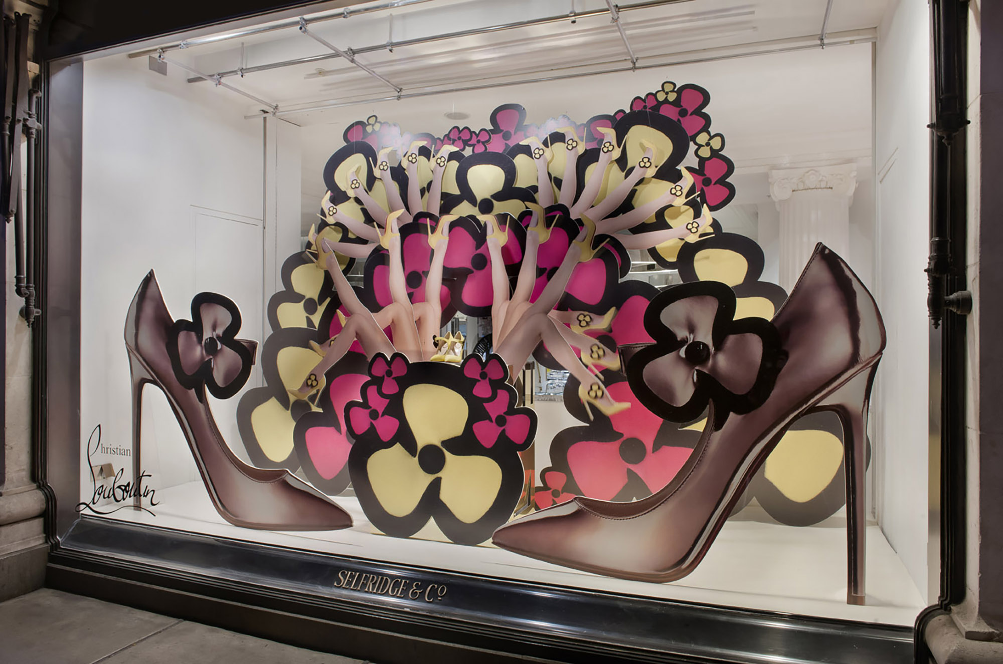 Striking retail window display design - Louboutin at Selfridges