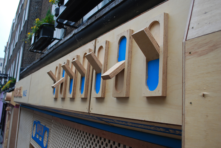 Closeup of our innovative display windows for Diesel Carnaby St 2