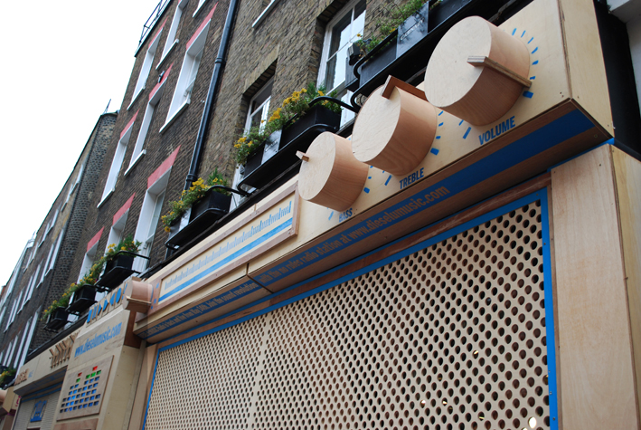 Closeup of our innovative display windows for Diesel Carnaby St 1