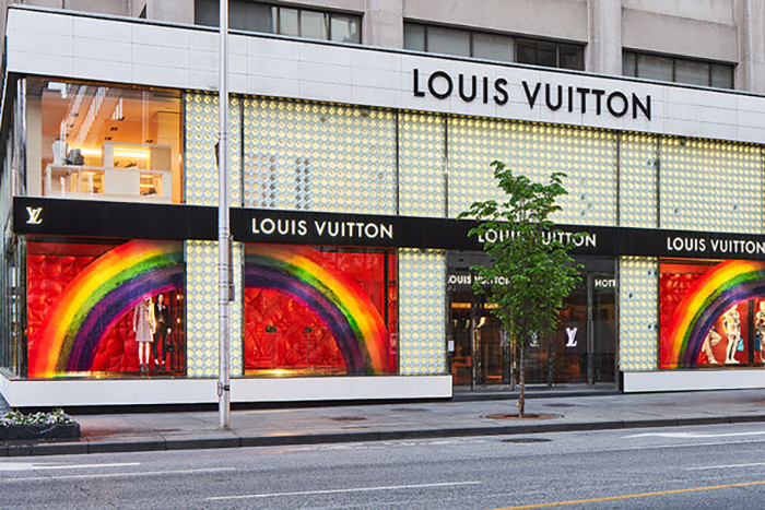 Louis Vuitton store window design: Rainbow Project