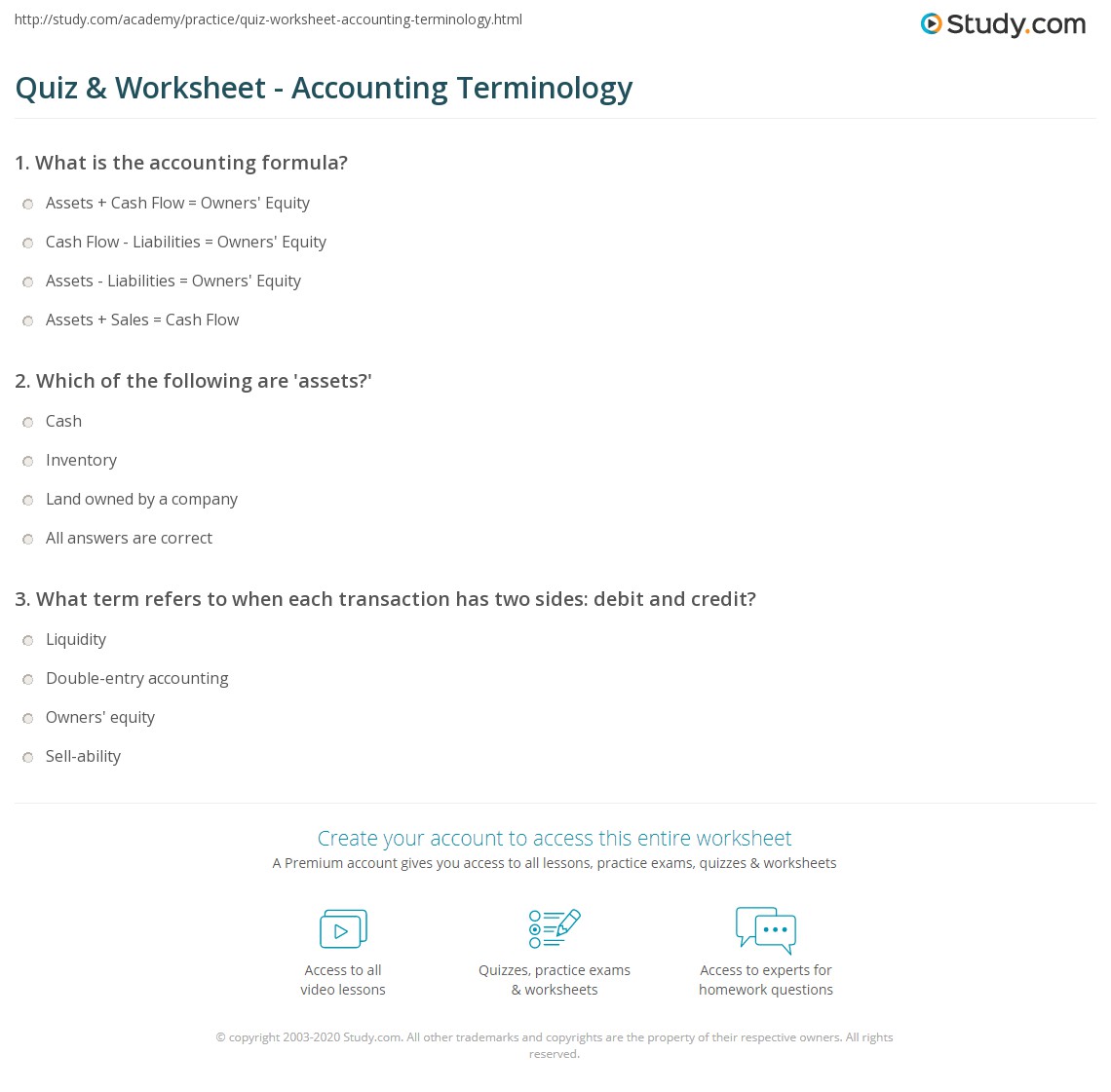 Quiz & worksheet