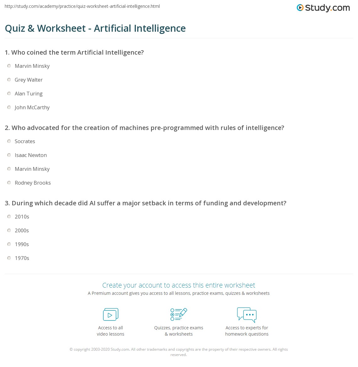 Quiz & worksheet